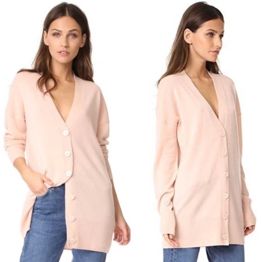 Equipment Femme Gia Cashmere Button Cardigan Sweater Longline In French‎ Nude